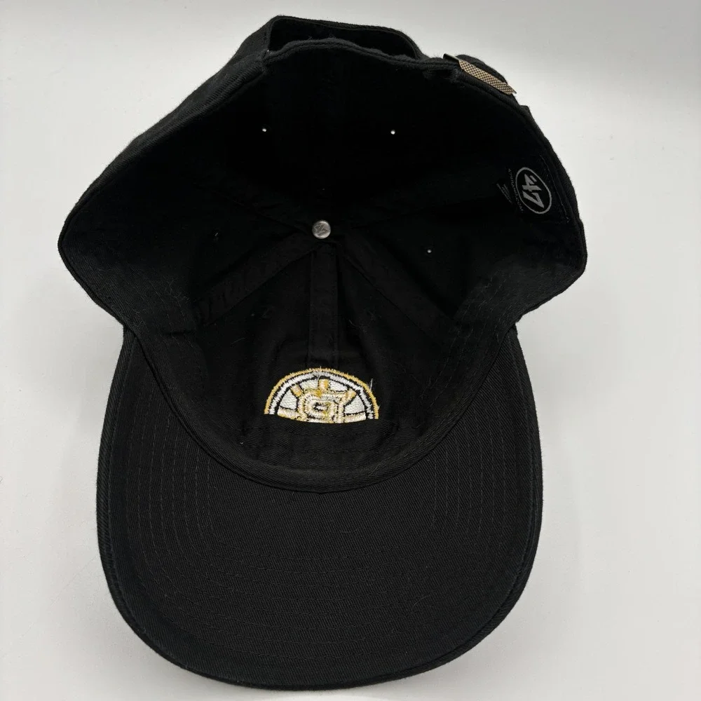 Boston Bruins 47 Brand Hat Cap Strap Back One Size Black Mens NHL Hockey